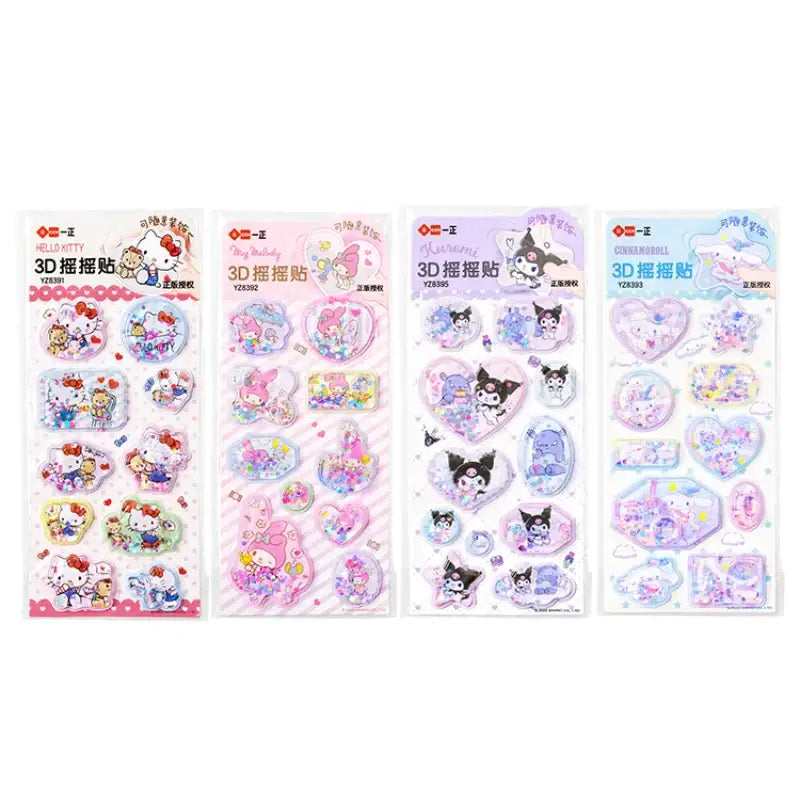 Adorable 3D Puffy Character Sticker Sheets Featuring Sanrio Characters - stickers