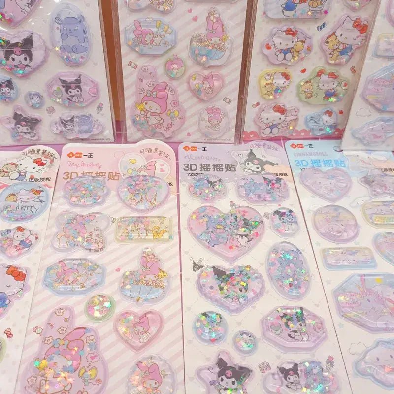Adorable 3D Puffy Character Sticker Sheets Featuring Sanrio Characters - Cosparty