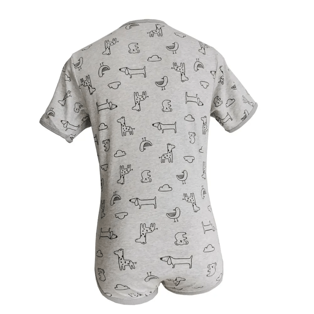 Adorable Animal Print Onesie in Soft Grey Now In Stock - Cosparty