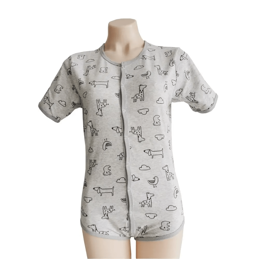 Adorable Animal Print Onesie in Soft Grey Now In Stock - Cosparty