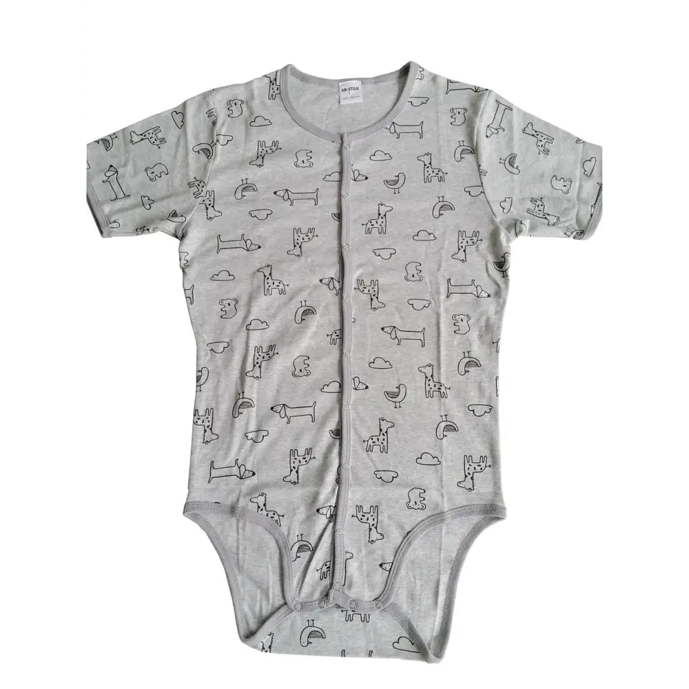 Adorable Animal Print Onesie in Soft Grey Now In Stock - onesie