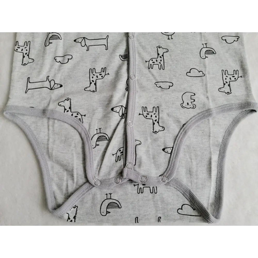 Adorable Animal Print Onesie in Soft Grey Now In Stock - onesie