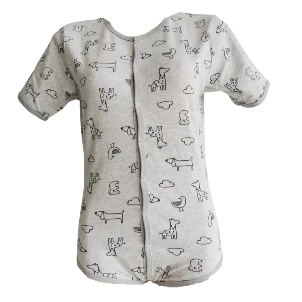 Adorable Animal Print Onesie in Soft Grey Now In Stock - onesie