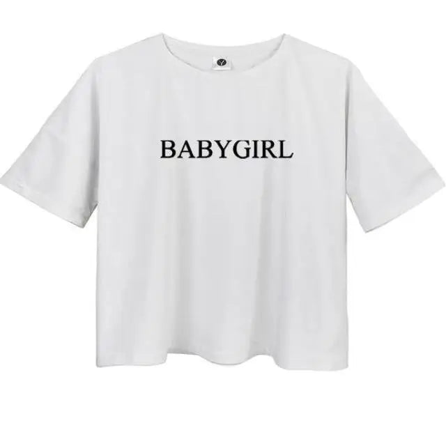 Adorable Baby Girl T-Shirt Crop Top for Summer Fun - Cosparty