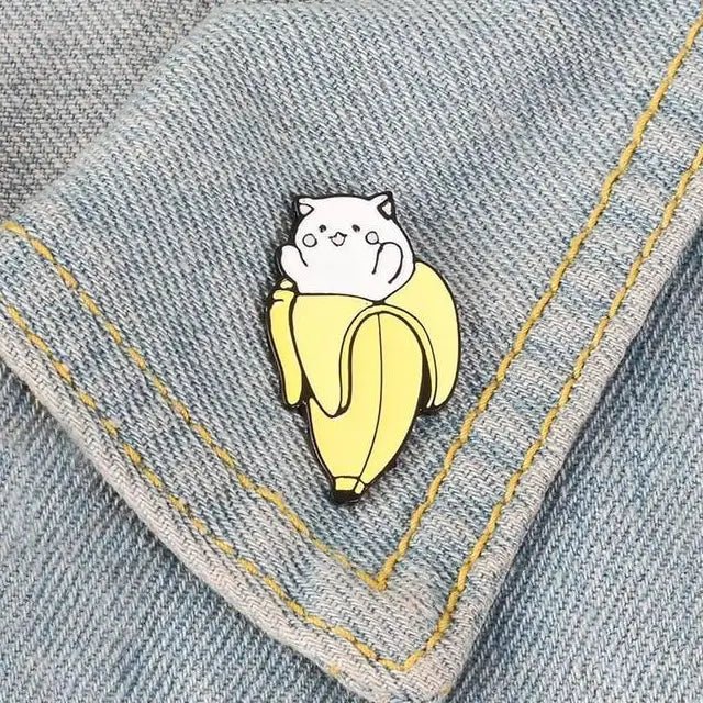 Adorable Banana Cat Enamel Pin for Your Pin Collection - Cosparty