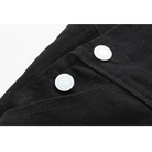 Adorable Black Jean Romper with Neko Cat Face Design - Cosparty