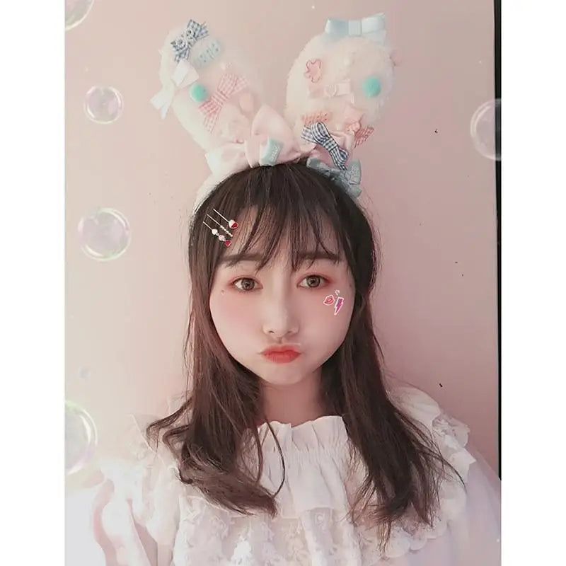 Adorable Bunny Ear Headband for Kawaii and Fairy-Kei Fans - bunny ears