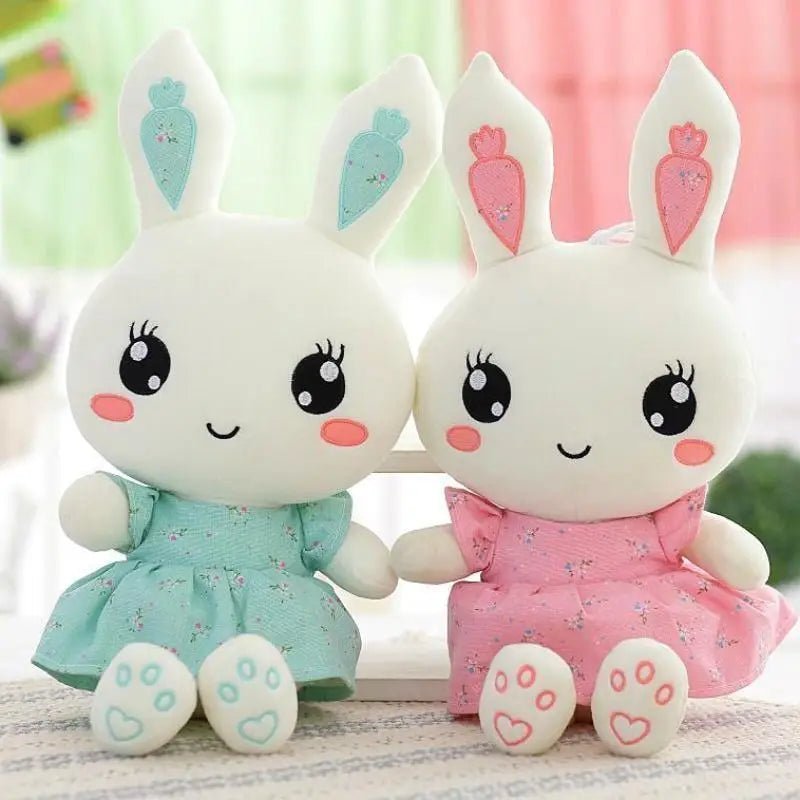 Adorable Bunny Plushies in Pink and Blue for Bedtime Comfort - Cosparty