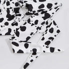 Adorable Cow Print Crop Top with O Ring Design - Cosparty