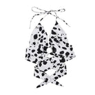 Adorable Cow Print Crop Top with O Ring Design - Cosparty