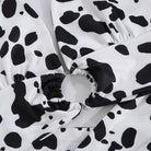 Adorable Cow Print Crop Top with O Ring Design - Cosparty