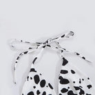 Adorable Cow Print Crop Top with O Ring Design - shirt