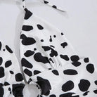 Adorable Cow Print Crop Top with O Ring Design - Cosparty