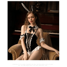 Adorable Criss - Cross Bunny Outfit with Bunny Ears and Silk Bow Collar - Cosparty