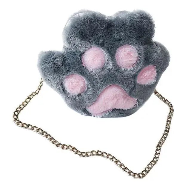 Adorable Furry Kitty Cat Paw Handbag in Vegan Fur - Cosparty