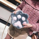 Adorable Furry Kitty Cat Paw Handbag in Vegan Fur - Cosparty