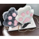 Adorable Furry Kitty Cat Paw Handbag in Vegan Fur - Cosparty