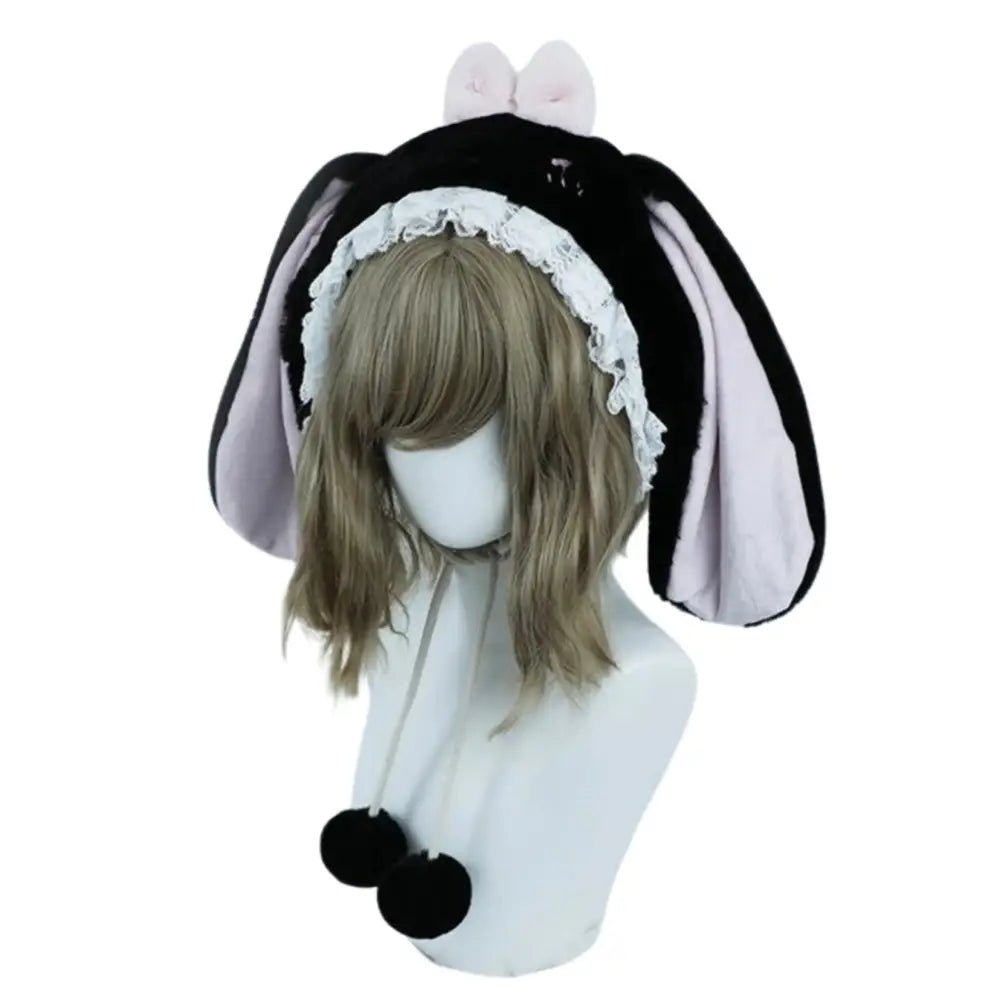 Adorable Fuzzy Bunny Ear Plush Hat for a Whimsical Winter Look - Cosparty