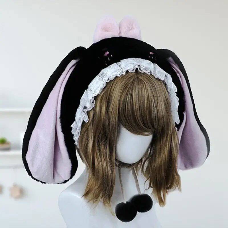 Adorable Fuzzy Bunny Ear Plush Hat for a Whimsical Winter Look - Cosparty