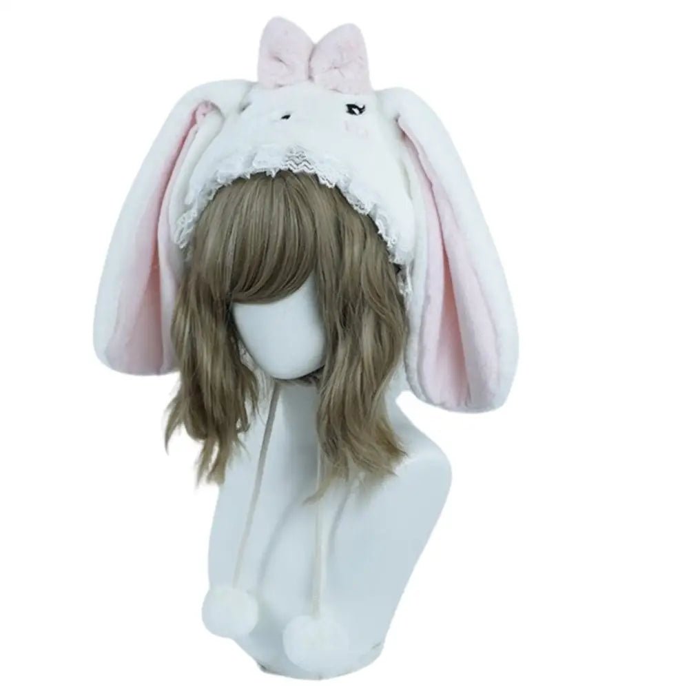 Adorable Fuzzy Bunny Ear Plush Hat for a Whimsical Winter Look - Cosparty