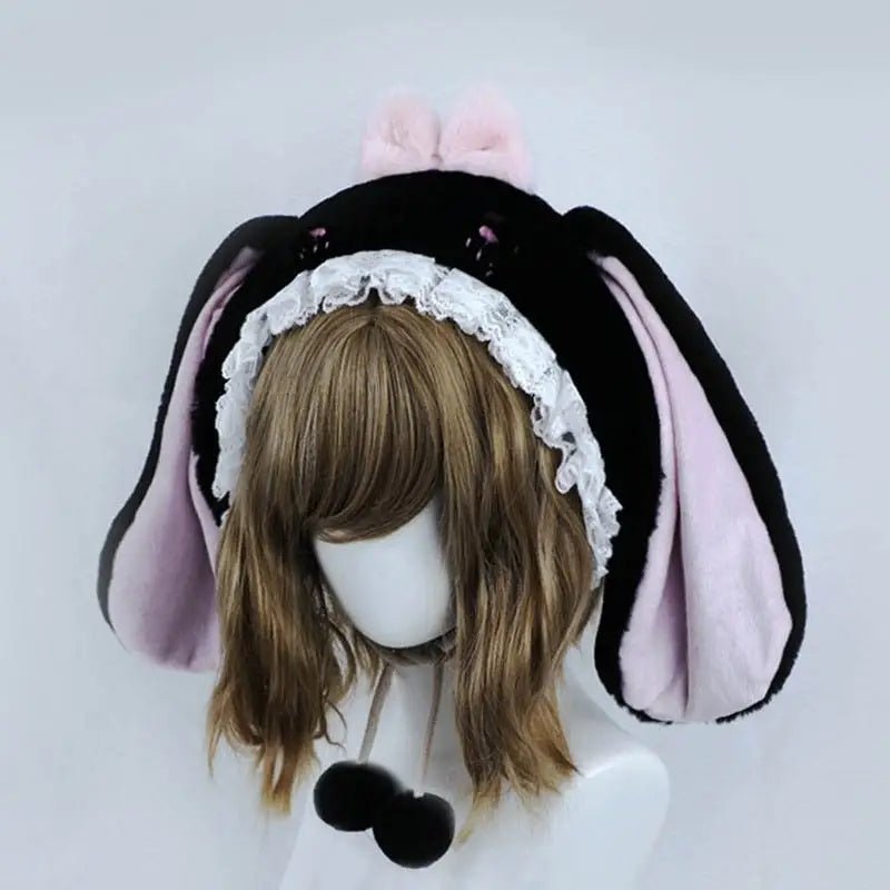 Adorable Fuzzy Bunny Ear Plush Hat for a Whimsical Winter Look - Cosparty