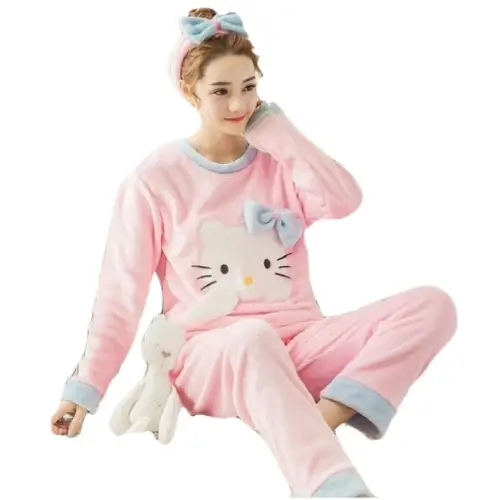 Adorable Fuzzy Pajama Sets for a Cozy Kawaii Look - pajamas