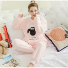 Kawaii Soft Pajama Set Cute Soft Fuzzy Flannel Furry PJS Set