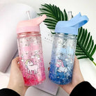 Adorable Glittery Unicorn Water Bottle In Stock in 4 Colors - cup