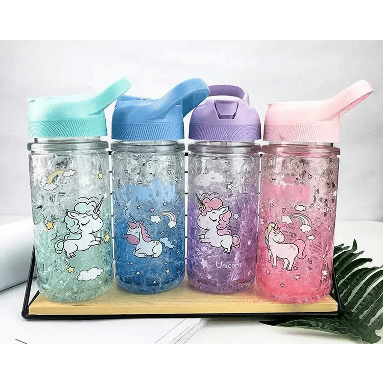 Adorable Glittery Unicorn Water Bottle In Stock in 4 Colors - Cosparty
