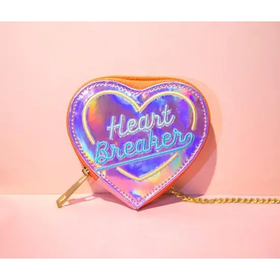 Holographic Heart Breaker Coin Bag Pouch Purse Harajuku Japan Street Fashion