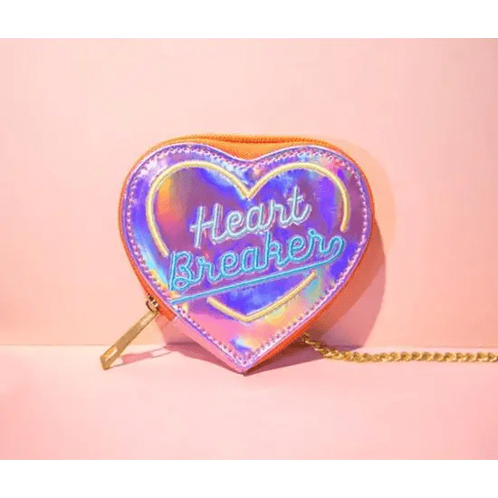 Adorable Heartbreaker Holographic Bag in Heart Shape - Cosparty