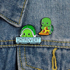 Adorable Introvert Turtle Enamel Pins - pin