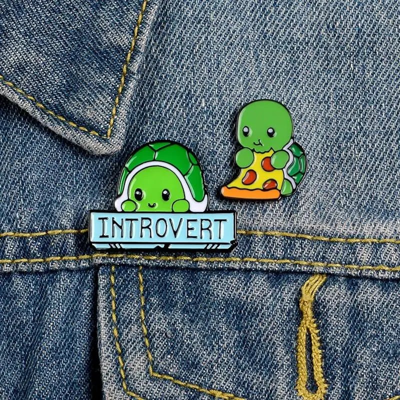 Adorable Introvert Turtle Enamel Pins - Cosparty