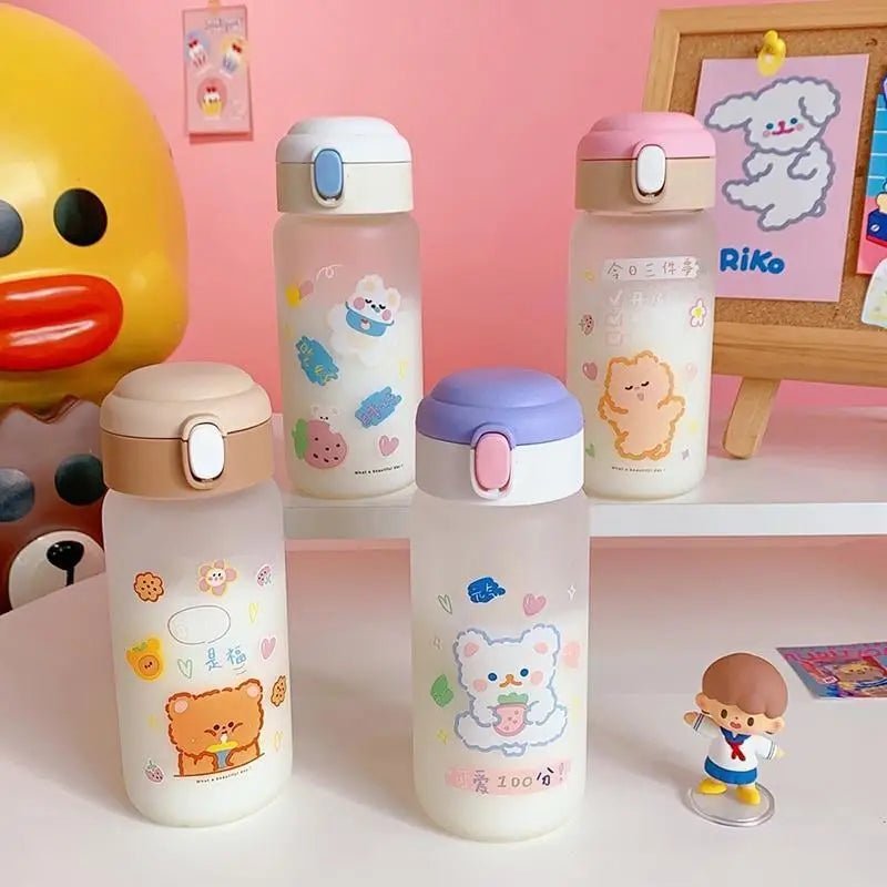 Adorable Japanese Bear Water Bottles for Kawaii Aesthetics - Cosparty