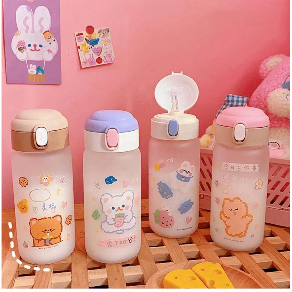 Adorable Japanese Bear Water Bottles for Kawaii Aesthetics - Cosparty