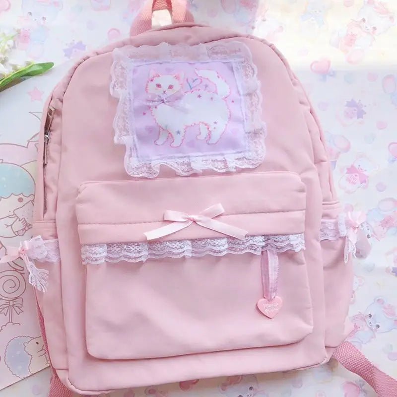 Adorable Kitten Fairy - Kei Backpack with Ribbons and Lace Trim - Cosparty