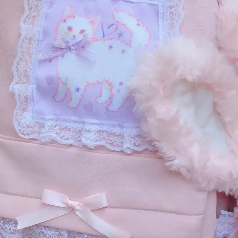 Adorable Kitten Fairy - Kei Backpack with Ribbons and Lace Trim - Cosparty