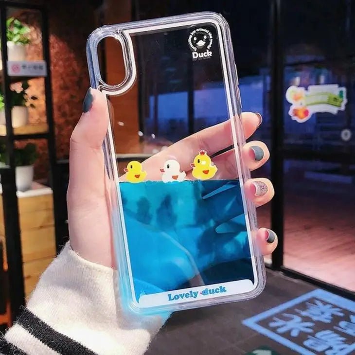 Adorable Liquid Infused Swimming Ducky iPhone Case - Cosparty