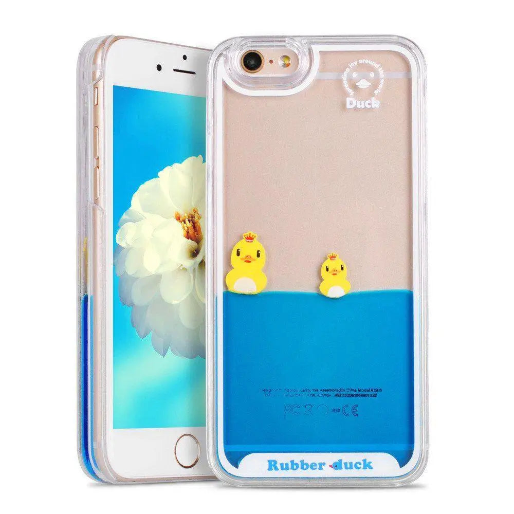 Adorable Liquid Infused Swimming Ducky iPhone Case - Phone Case