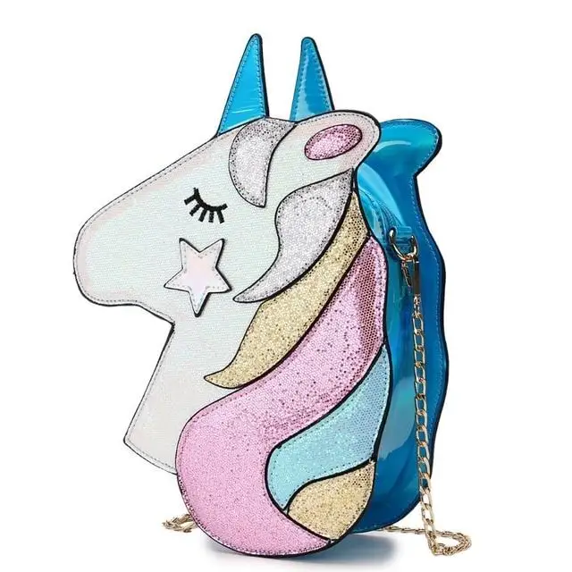 Adorable Magical Unicorn 3D Handbag in Vegan Leather - Blue - bag