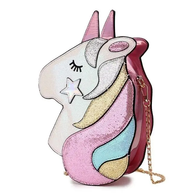 Adorable Magical Unicorn 3D Handbag in Vegan Leather - Pink - bag