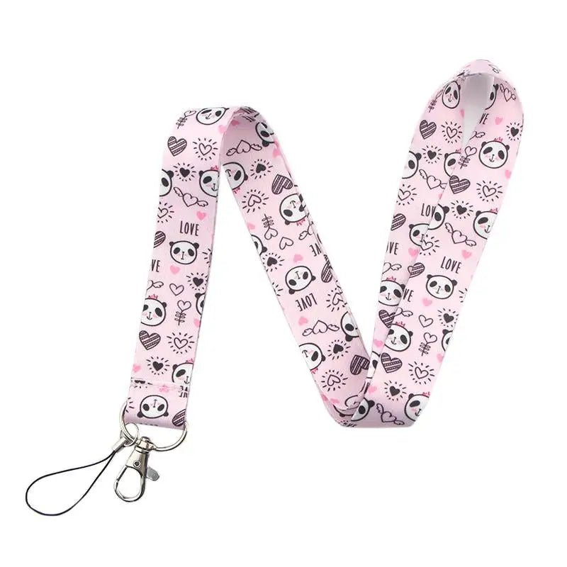Adorable Panda Lanyard in Blue or Pink for Kawaii Style - Cosparty