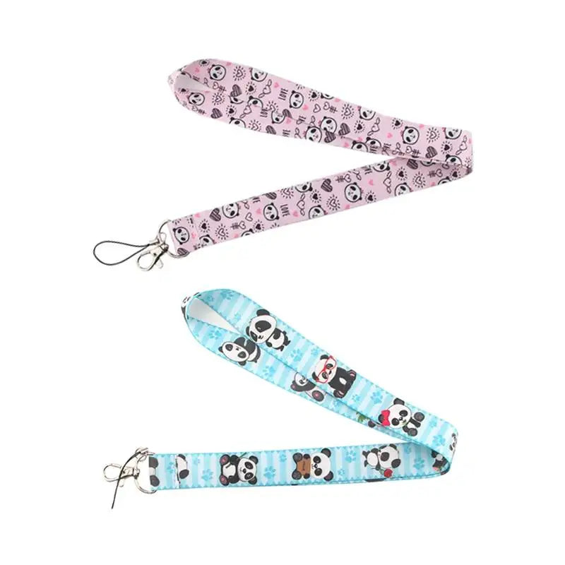 Adorable Panda Lanyard in Blue or Pink for Kawaii Style - necklace