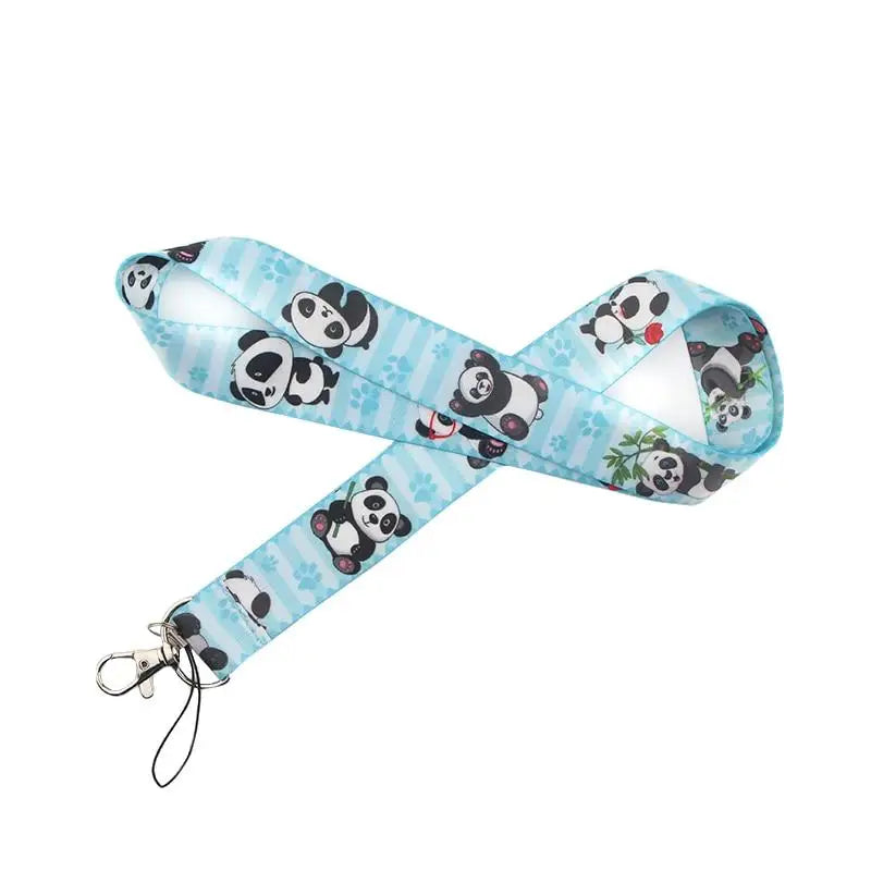 Adorable Panda Lanyard in Blue or Pink for Kawaii Style - necklace