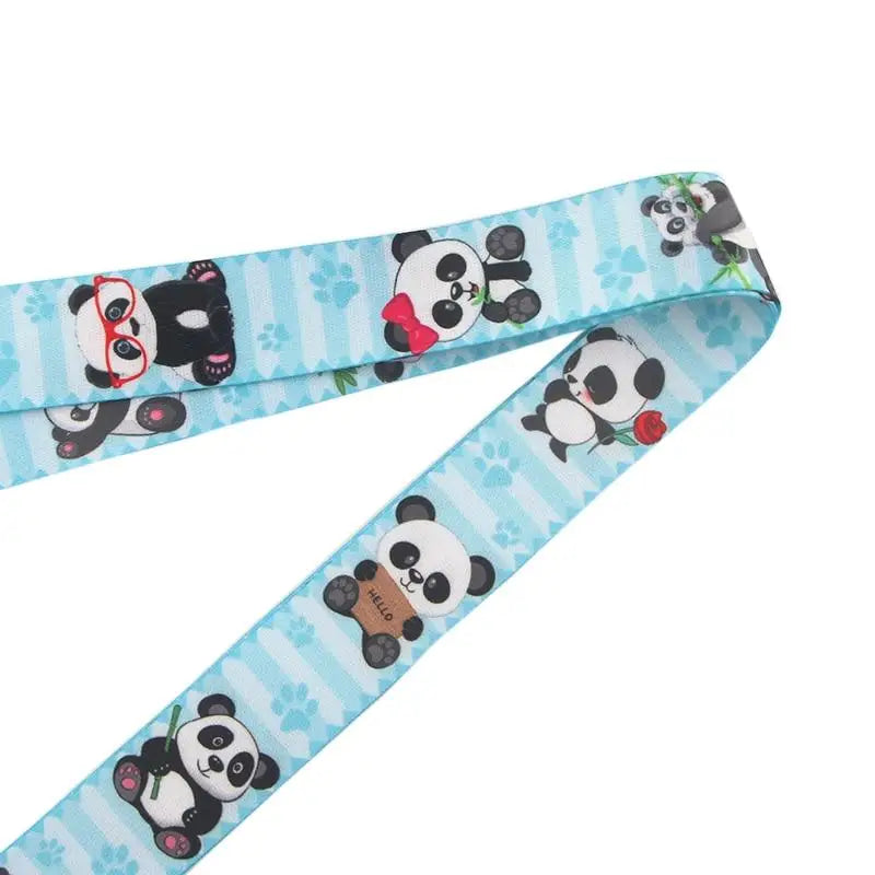 Adorable Panda Lanyard in Blue or Pink for Kawaii Style - necklace