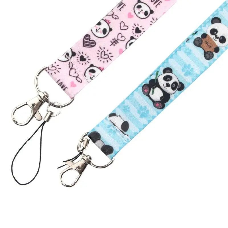 Adorable Panda Lanyard in Blue or Pink for Kawaii Style - Cosparty