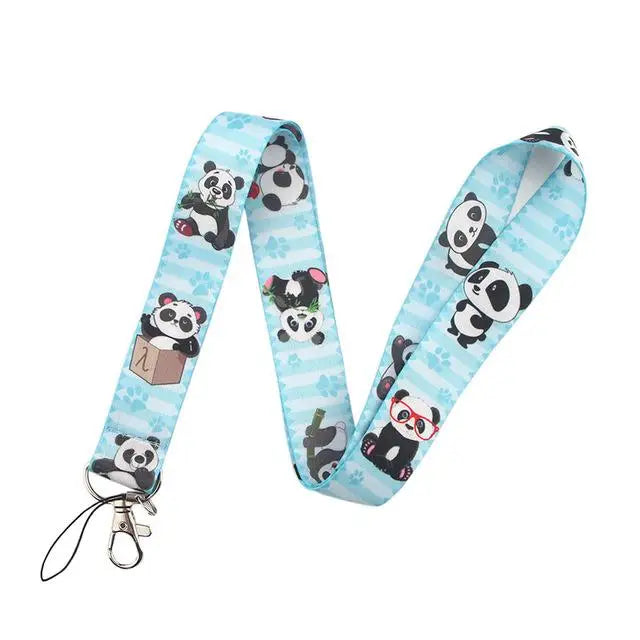 Adorable Panda Lanyard in Blue or Pink for Kawaii Style - Blue Bear - necklace