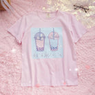 Adorable Pink Bubble Tea T-Shirt for Kawaii Cuties - Cosparty