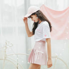 Adorable Pleated Corset Skirts in Three Colors with Ribbon Bows - skirt