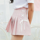 Adorable Pleated Corset Skirts in Three Colors with Ribbon Bows - skirt